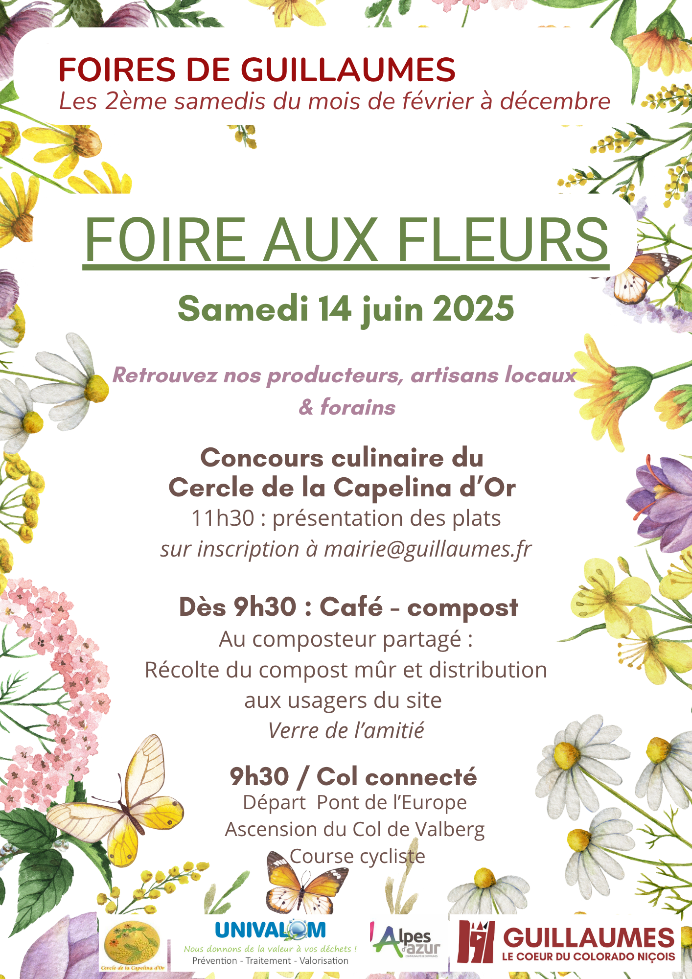 Affiche foire aux fleurs du 14 juin 2025